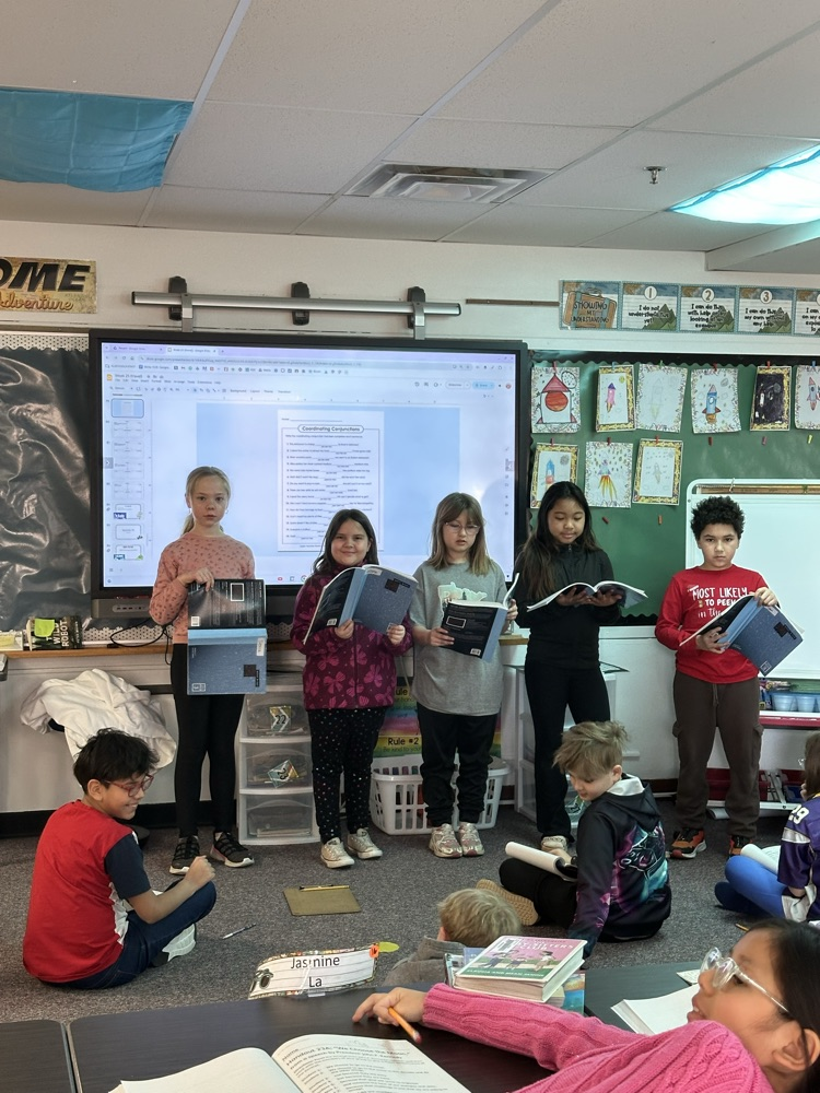 Students reading a speech