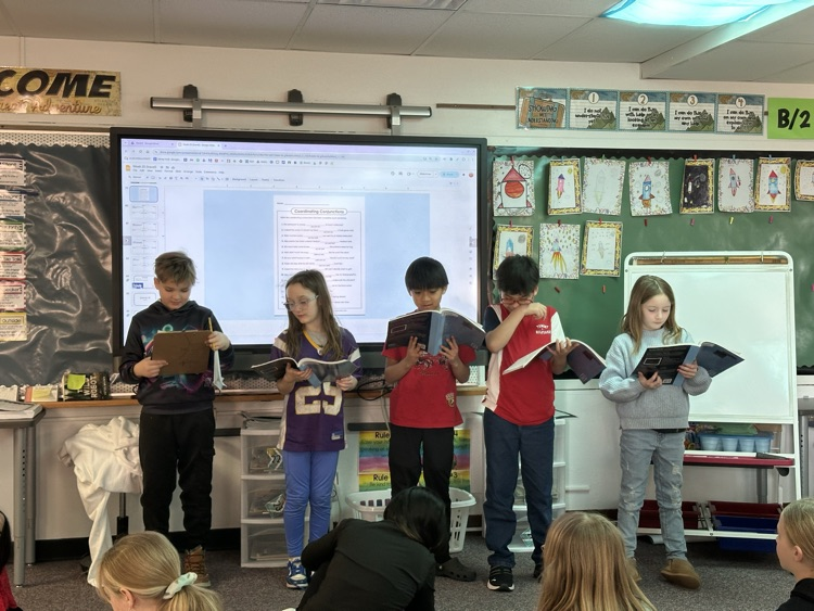 Students reading a speech