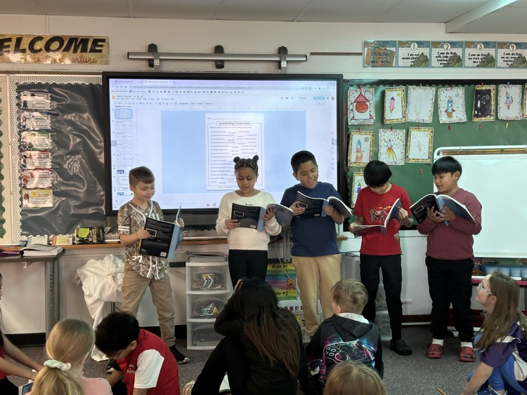 Students reading a speech