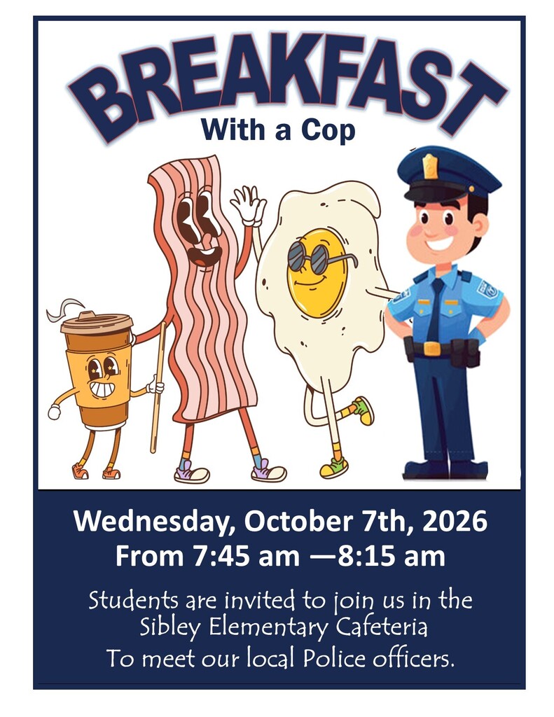 Breakfast With a Cop! Wednesday, October 7th 7:45am-8:15am