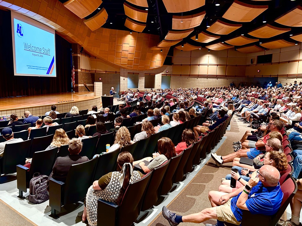 Welcome back address in auditorium