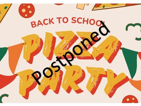 Pizza Party Sign Postponed
