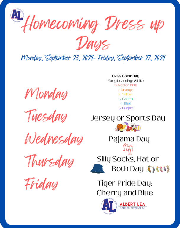 Homecoming Dress Up Days
