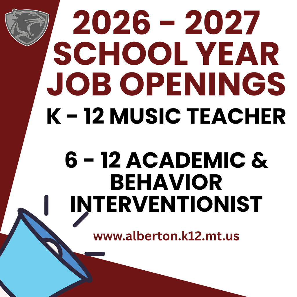 2026 - 2027 school year job openings. K - 12 music teacher and 6 - 12 academic and behavior interventionist