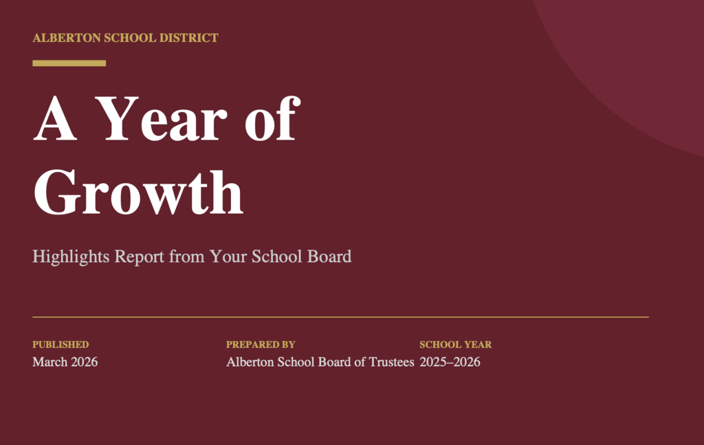 A Year of Growth - Highlights Report for the Alberton School Board