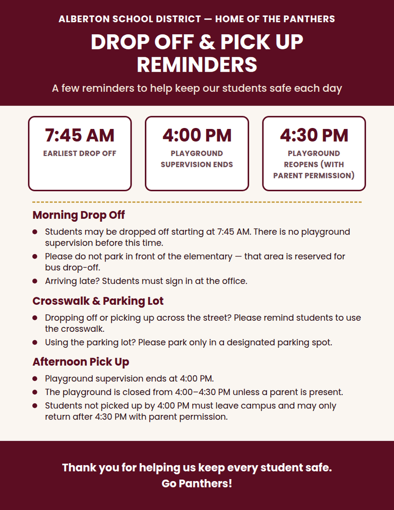 drop off and pickup procedures