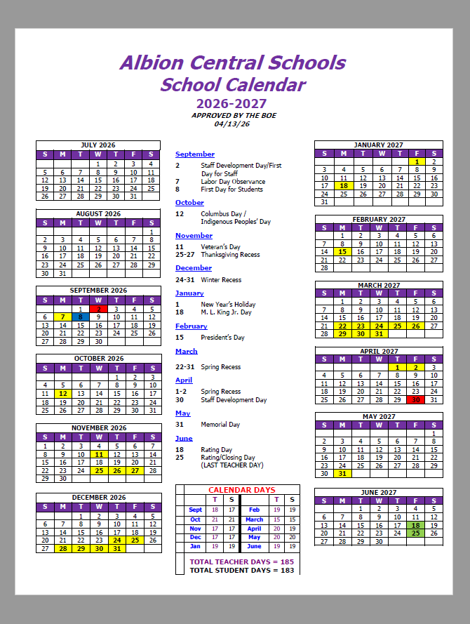 calendar