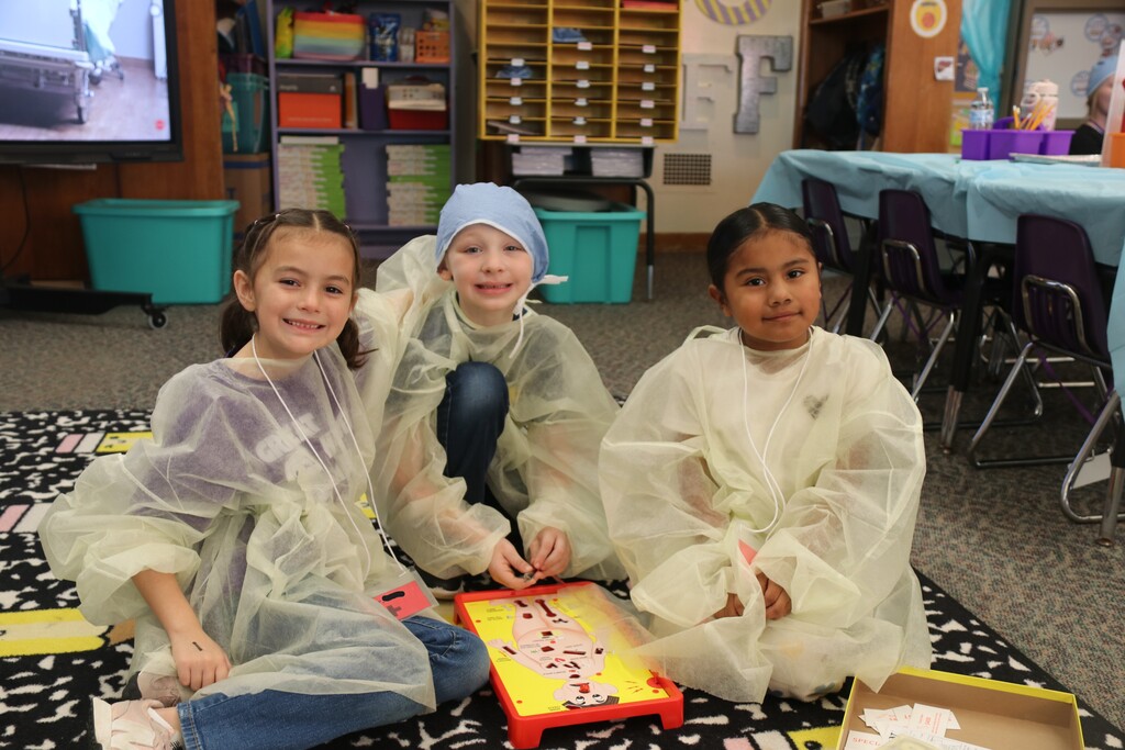 students learning