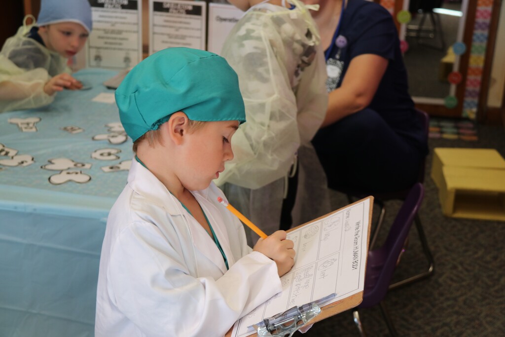 students learning