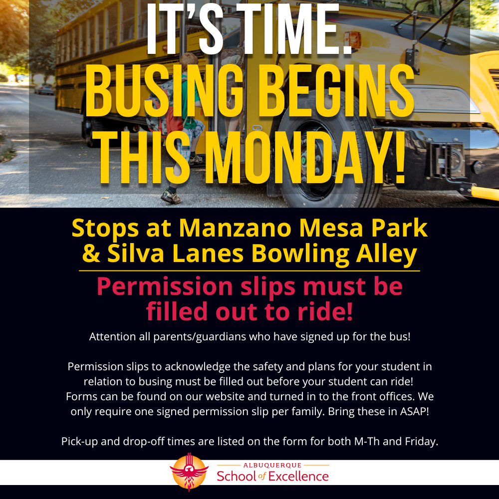 Busing starts this monday!