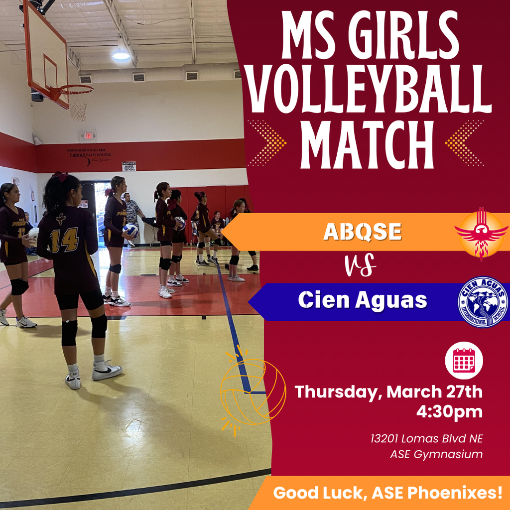MS GIrls Volleyball this Thursday, March 27th at 4:30pm