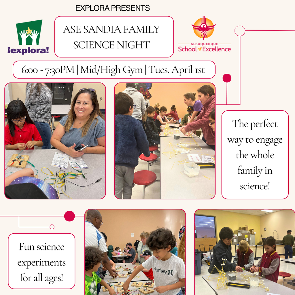 Explora's Sandia Family Science Night is TOMORROW!!