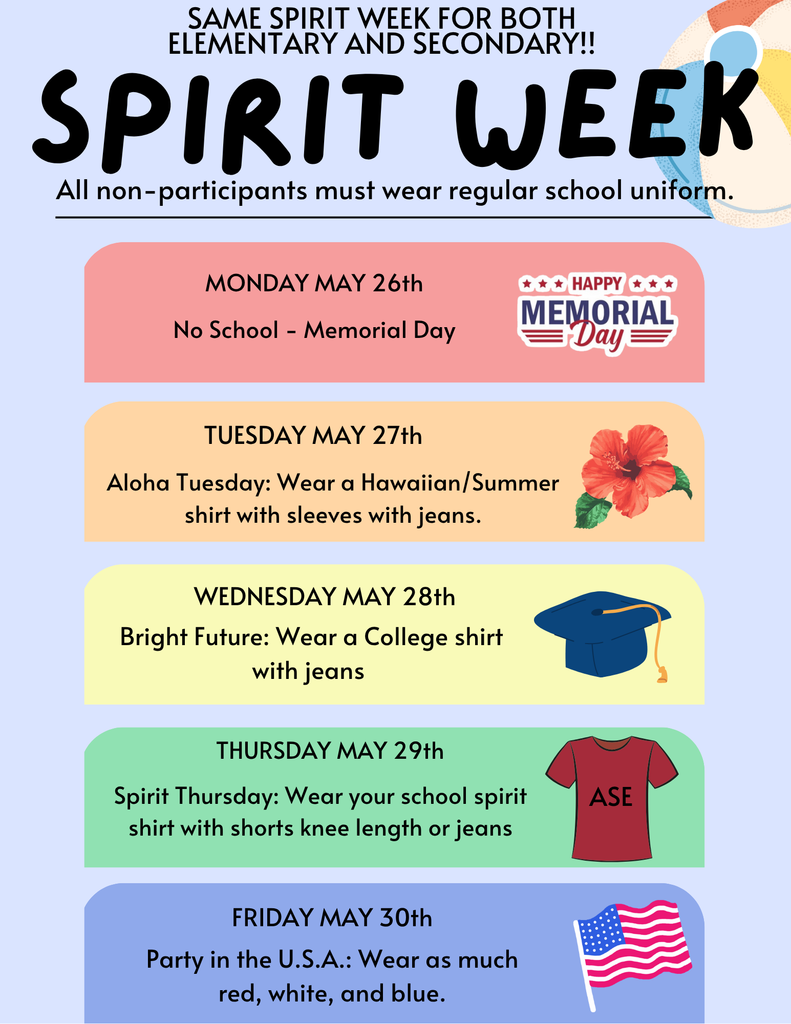 ASE School-Wide Spirit Week!