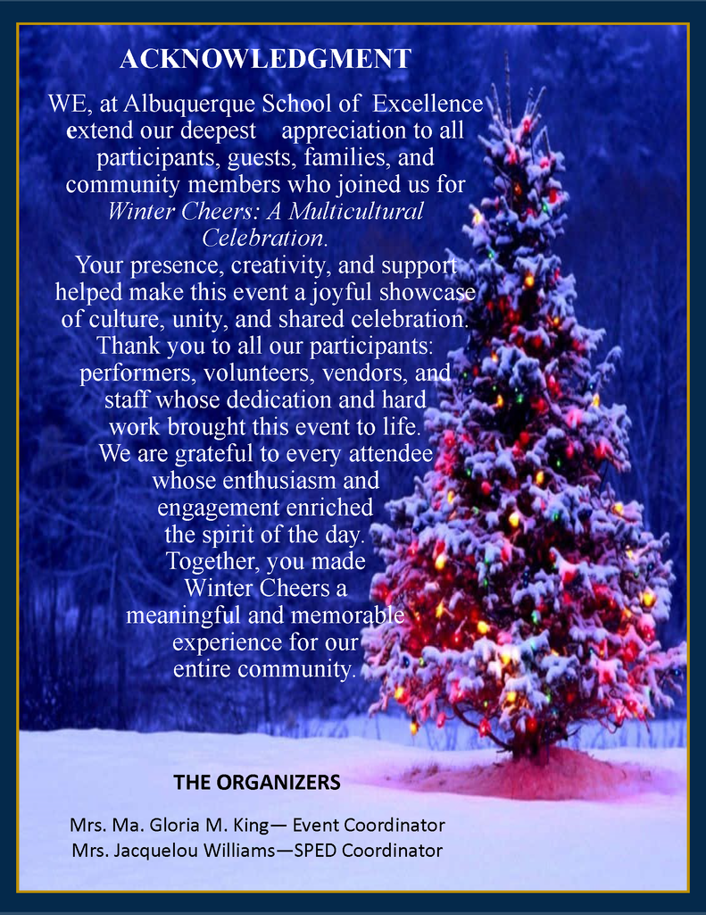 Winter Cheers Program