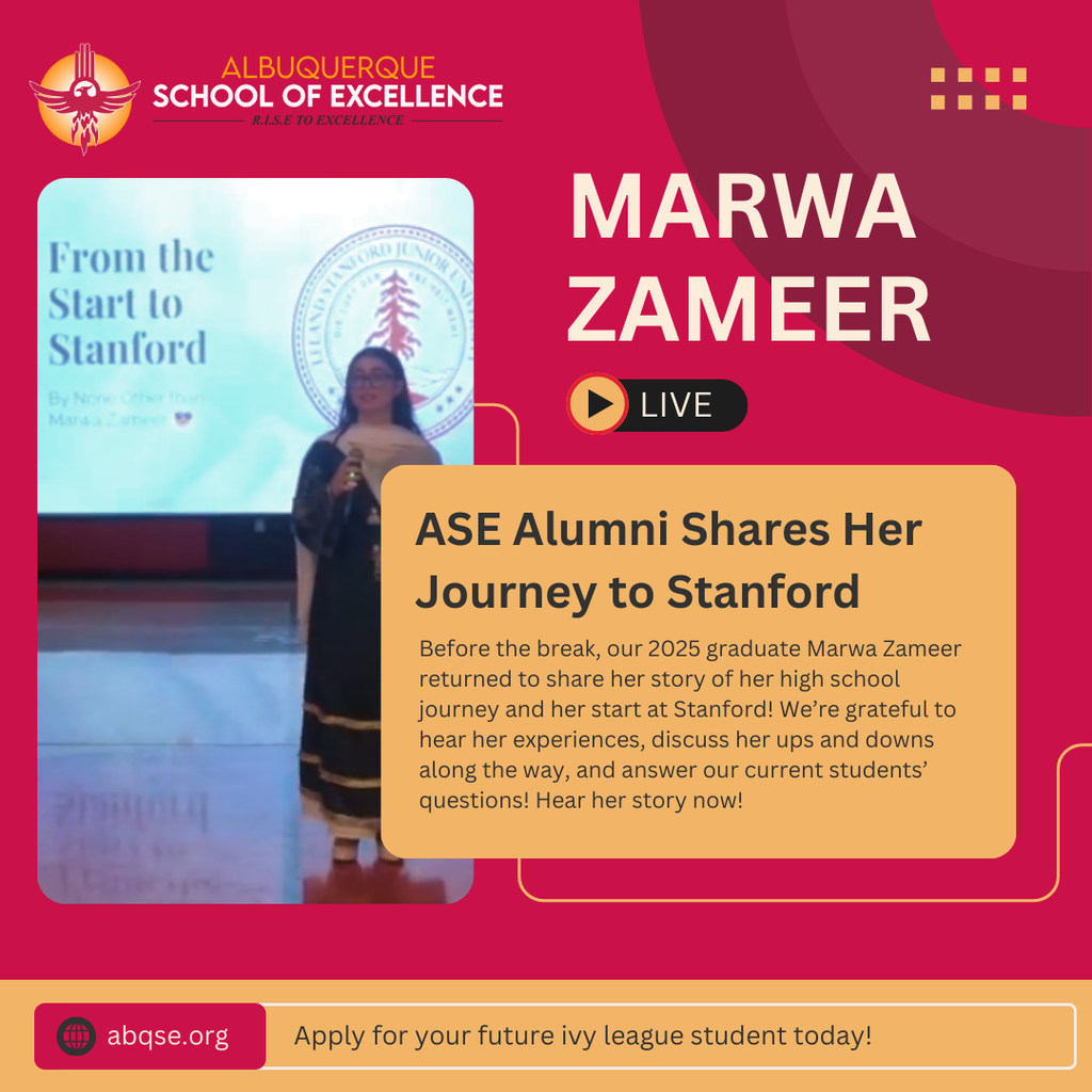 ASE Alumni Marwa Zameer shares her Stanford journey