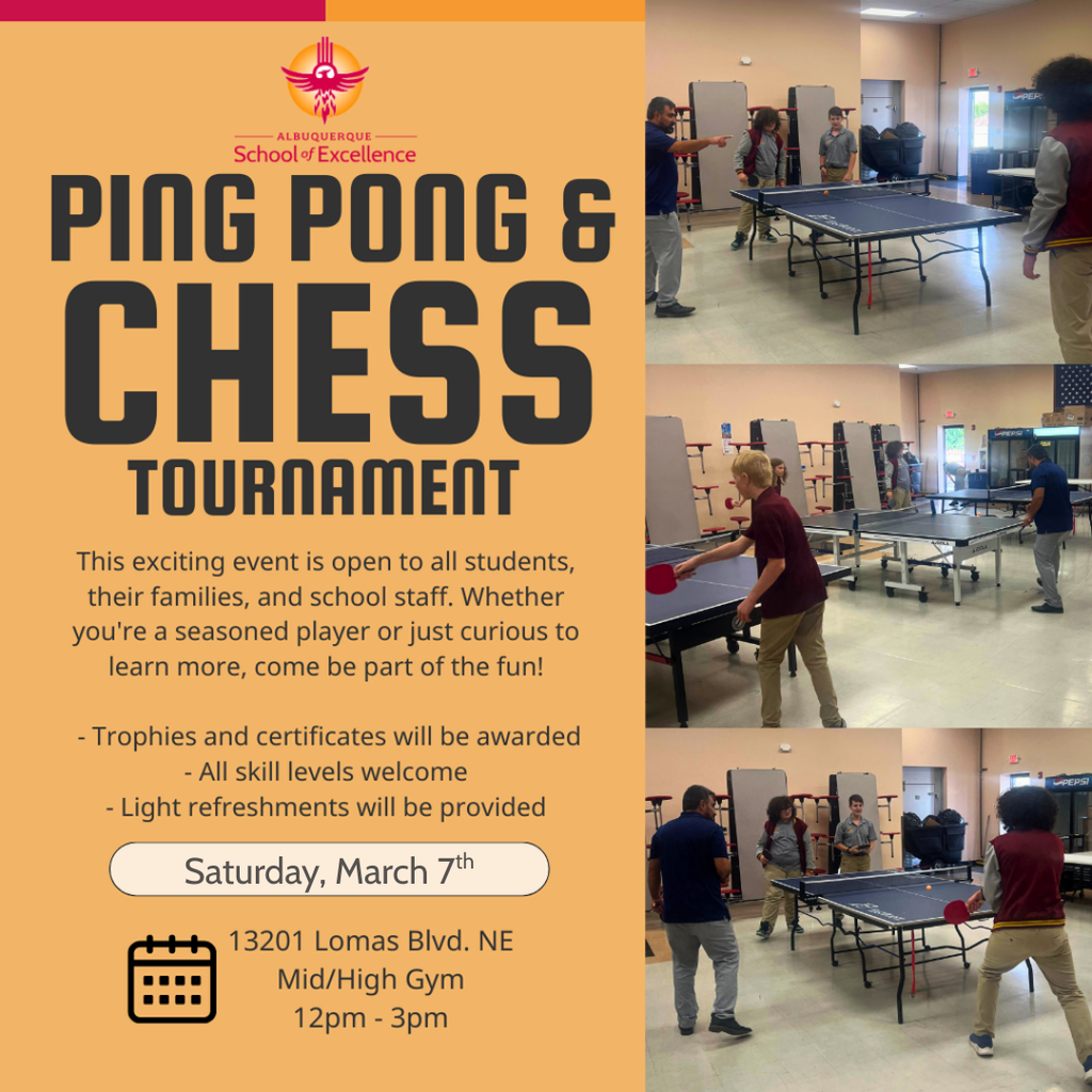 Ping Pong & Chess Tournament This Weekend!