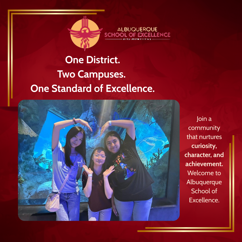 Your Child's Future Starts Here. Join the Albuquerque School of Excellence family and discover a safe, supportive learning community where every student is empowered to achieve excellence and build a bright future.