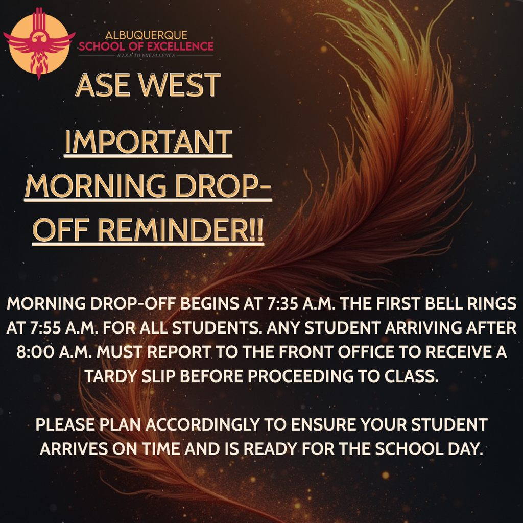 ASE WEST Drop Off reminder