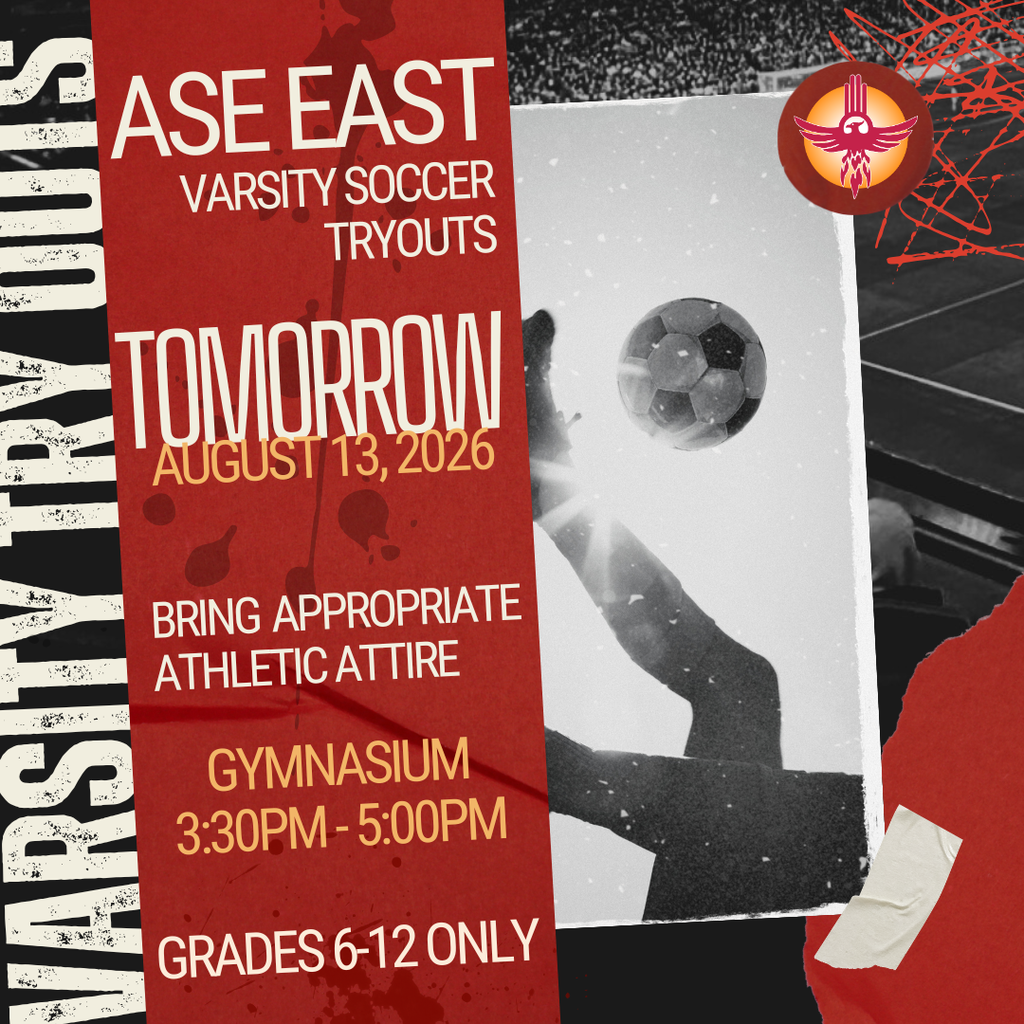 Varsity Soccer Tryouts tomorrow EAST ONLY