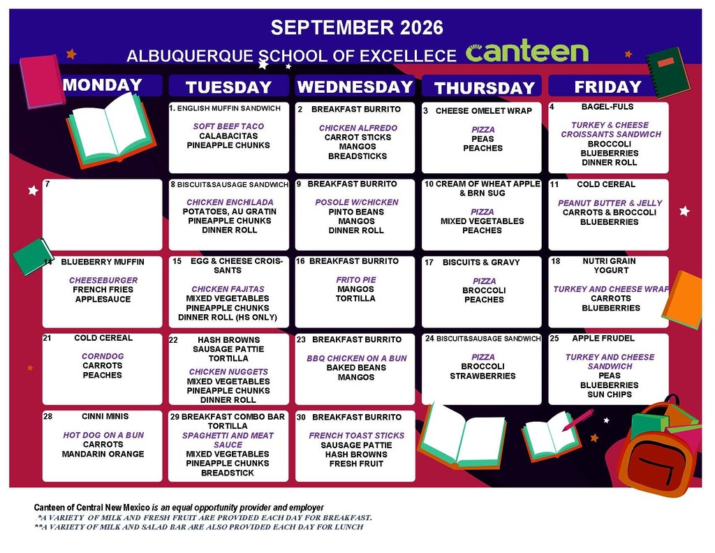 September Lunch Menu