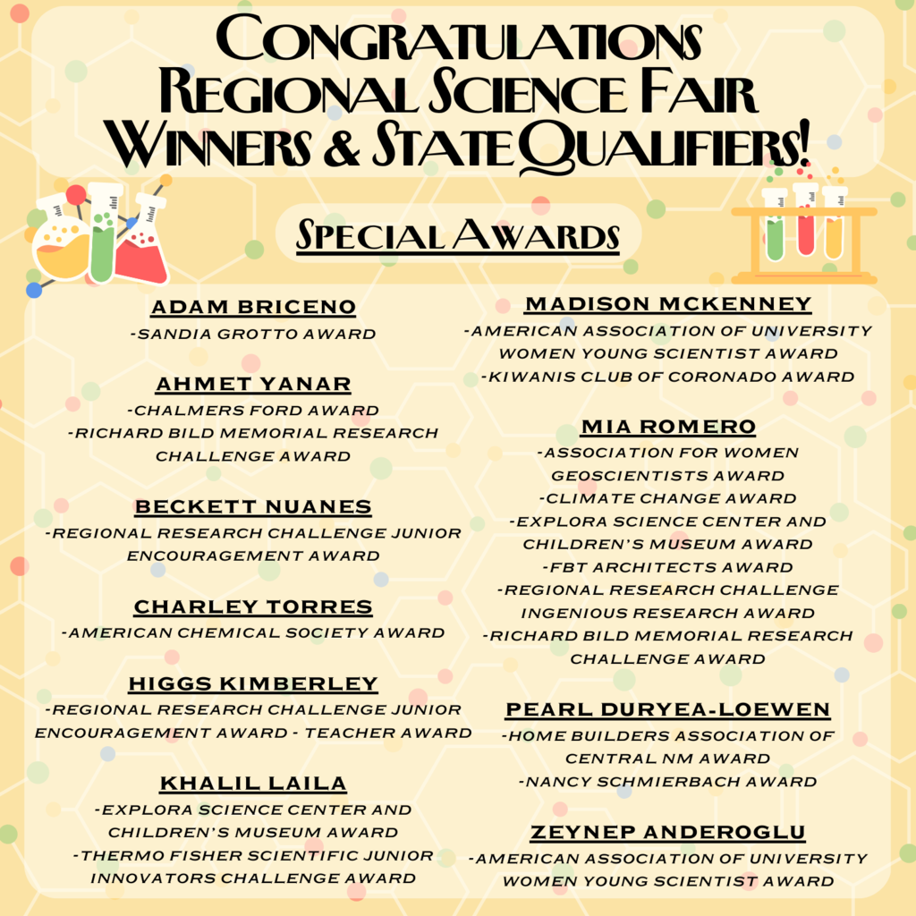 Science Fair Special Awards