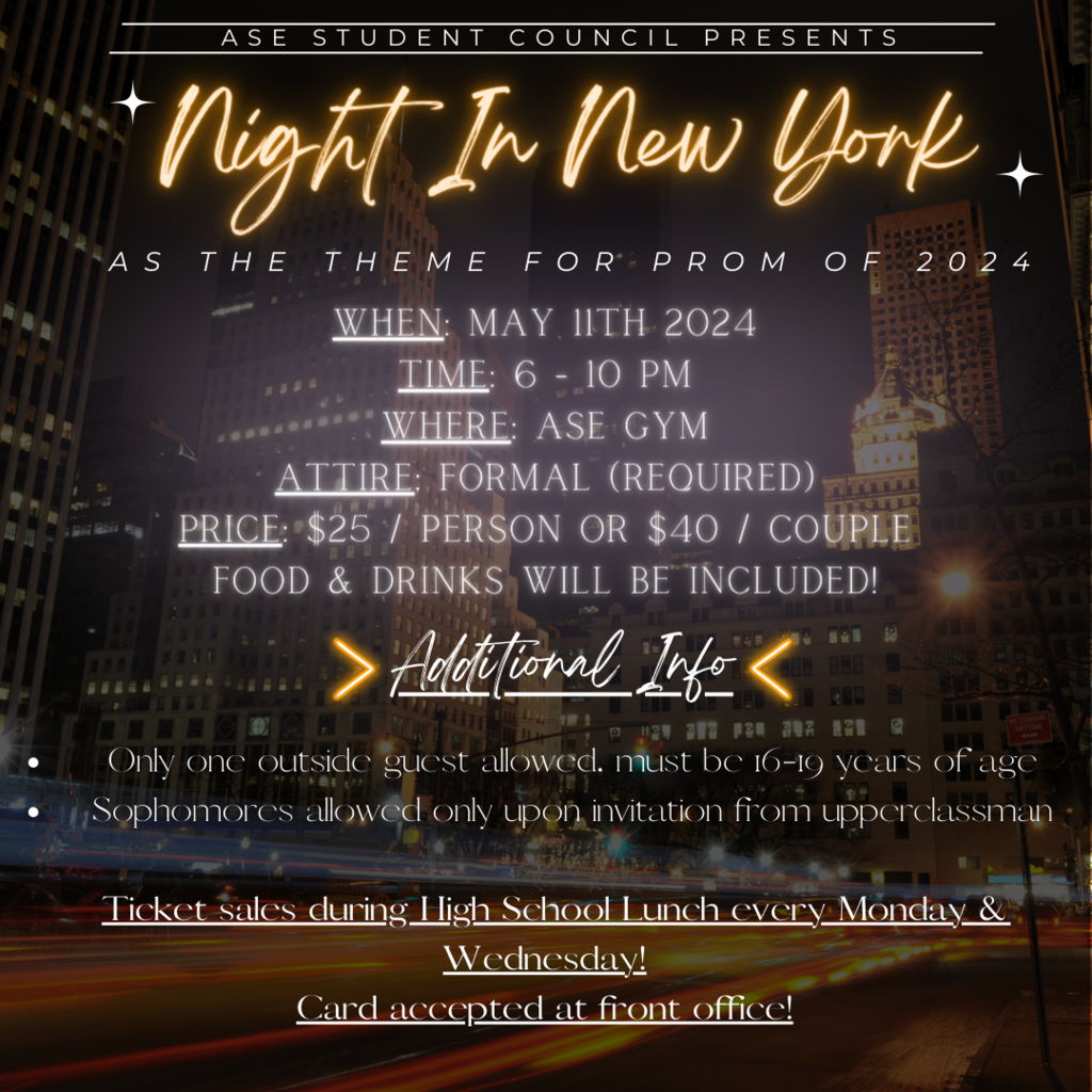 Prom informational flier with information from post