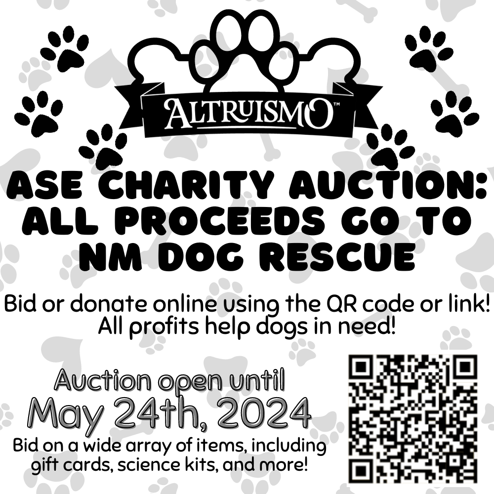 Dog prints, hearts, and bones as background with QR code bottom right. Text reiterates accompany post.