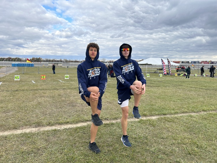Cole and Uriah warming up to run the course on Friday.