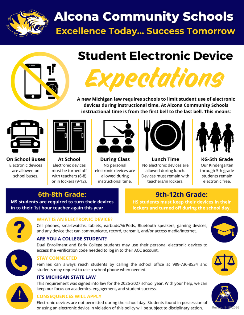 student electronic device expectations