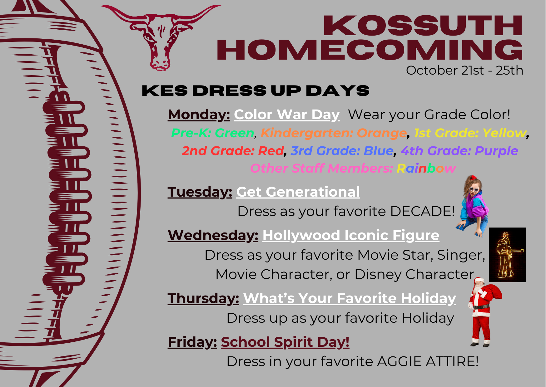 dress up days homecoming KES highschool hoco dress up days