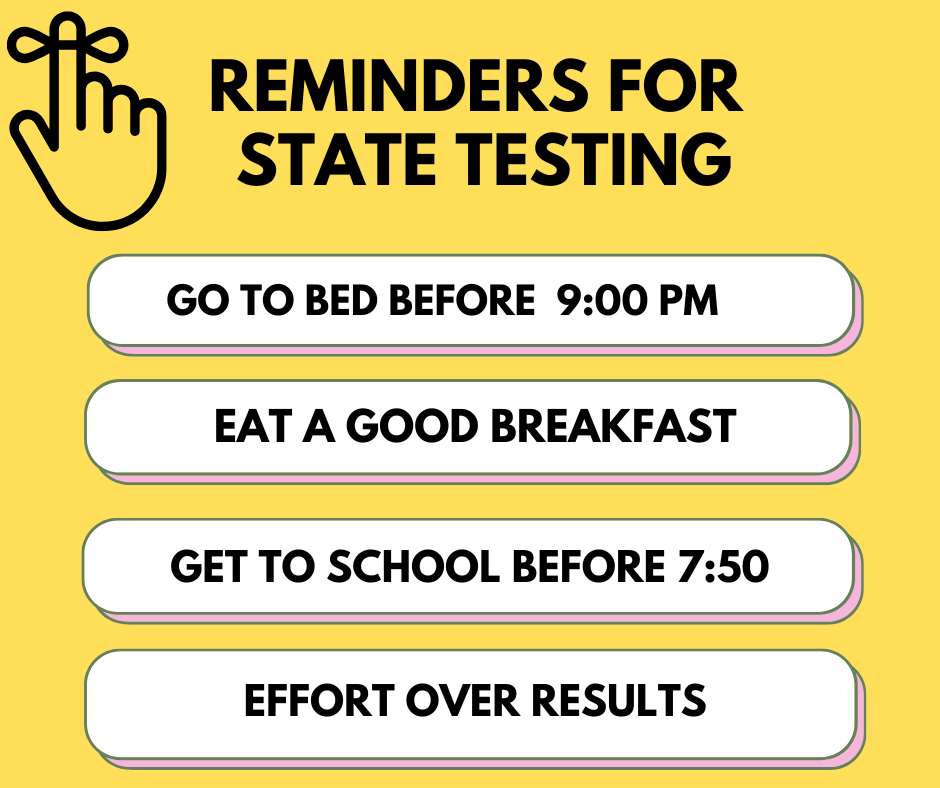 state test reminders