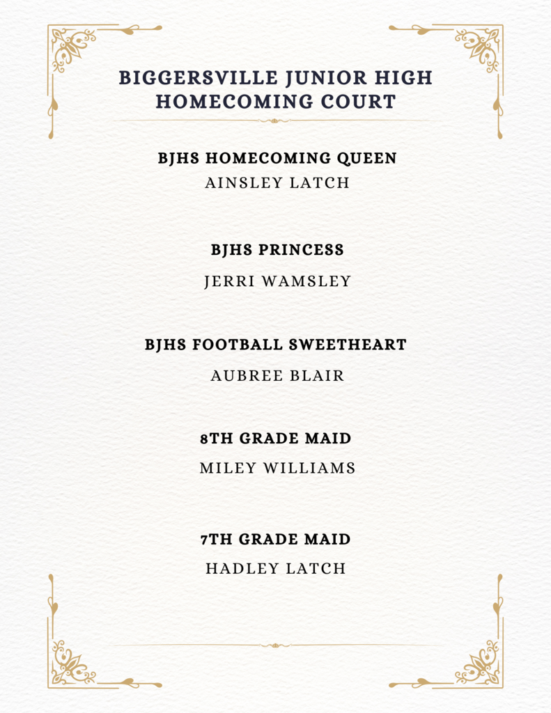 Junior High Homecoming Court