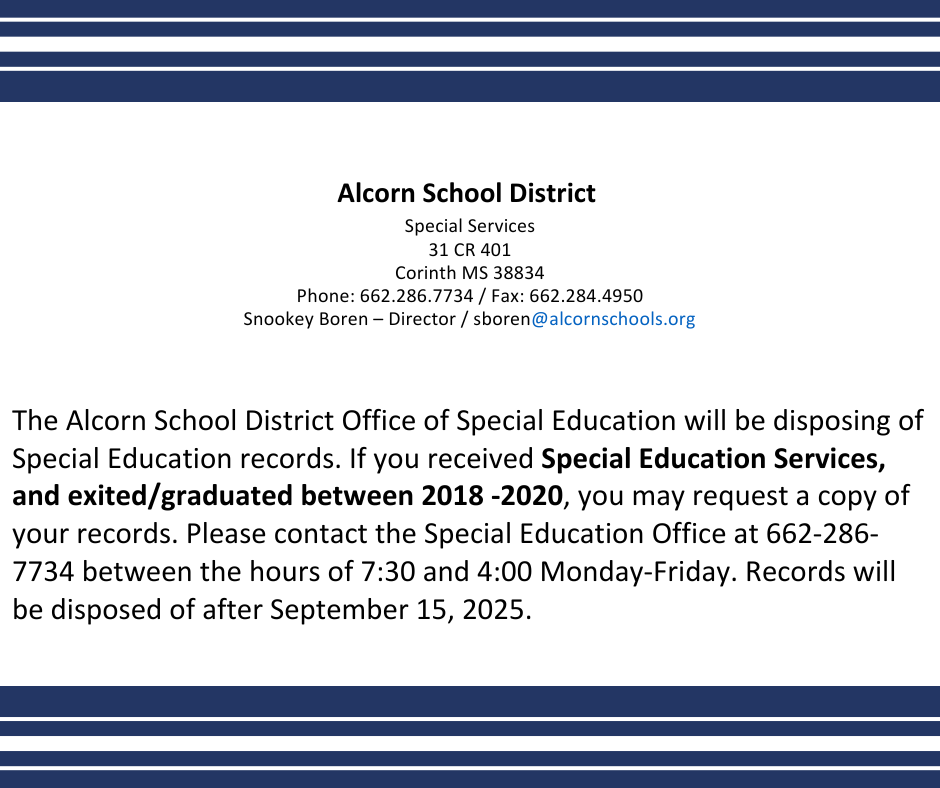 SPED records purge notice