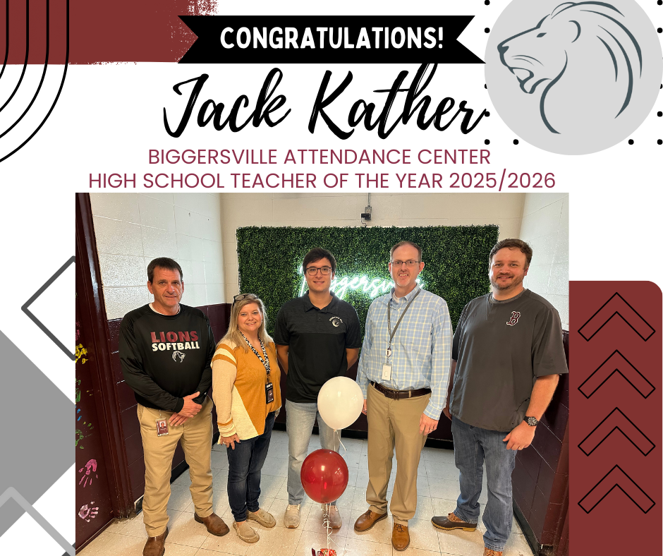 Jack Kather, Teacher of the Year for Biggersville High School