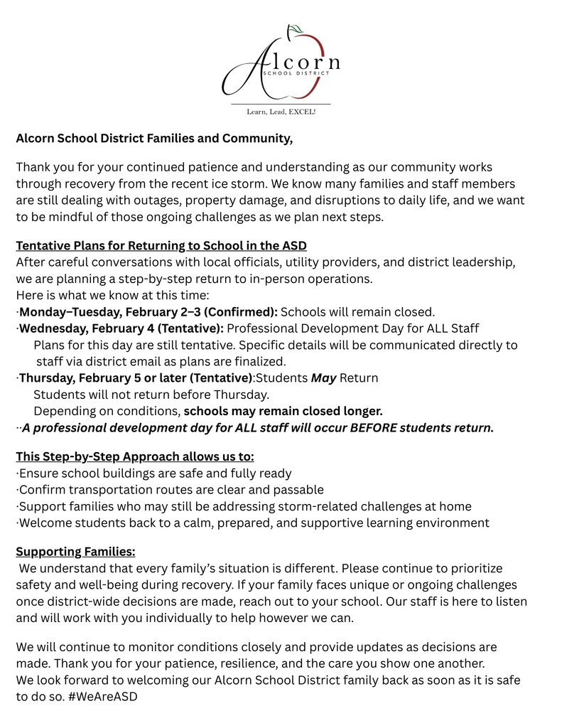 return to school plan