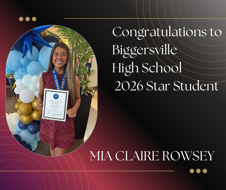 Mia Claire Rowsey 2026 Star Student Award recipient. 