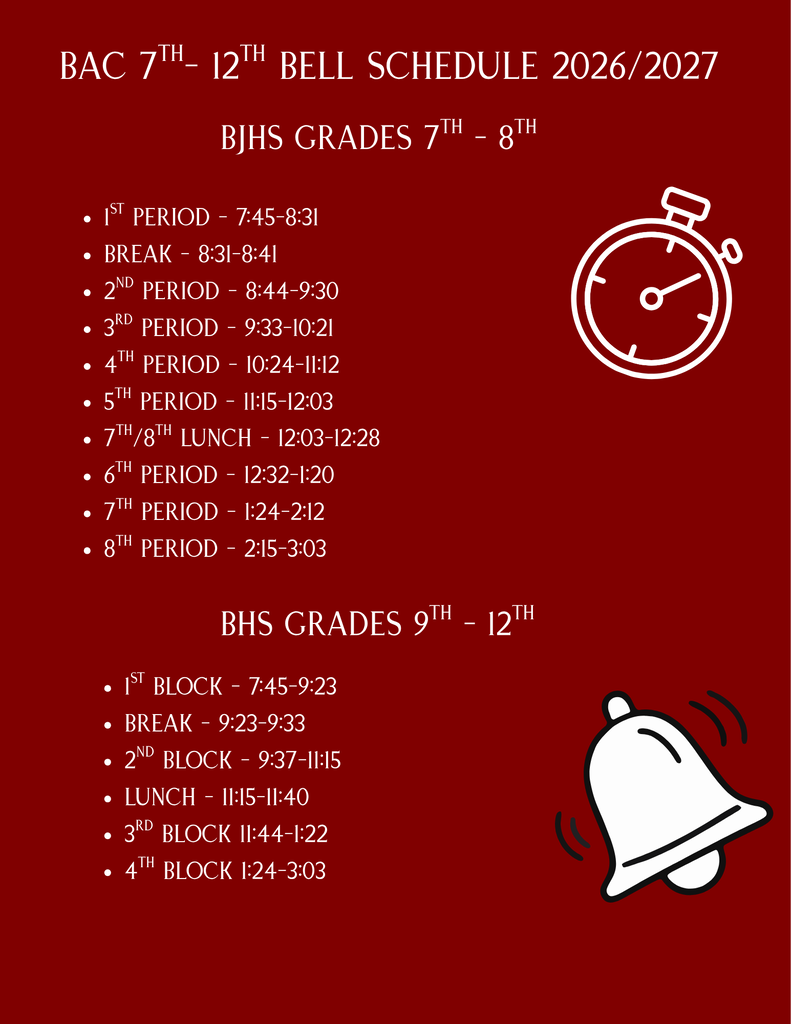 Bell Schedule 26-27