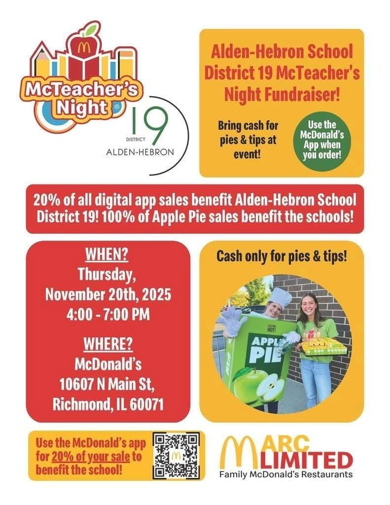 Flyer for McTeacher Night!