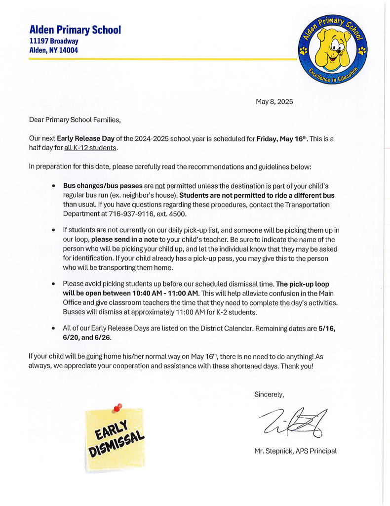 note from the principal