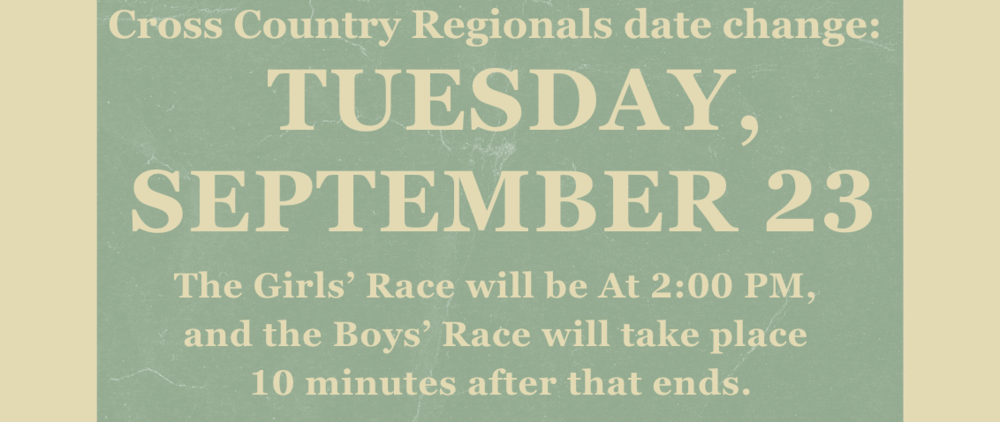 XC Regionals Date Change