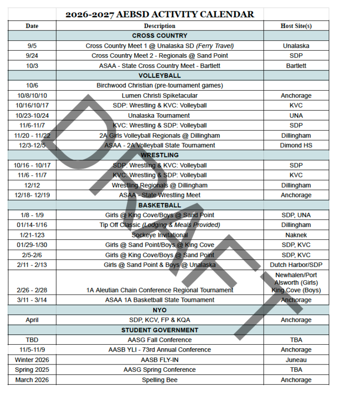 Draft 2026-2027 AEBSD Activities Calendar