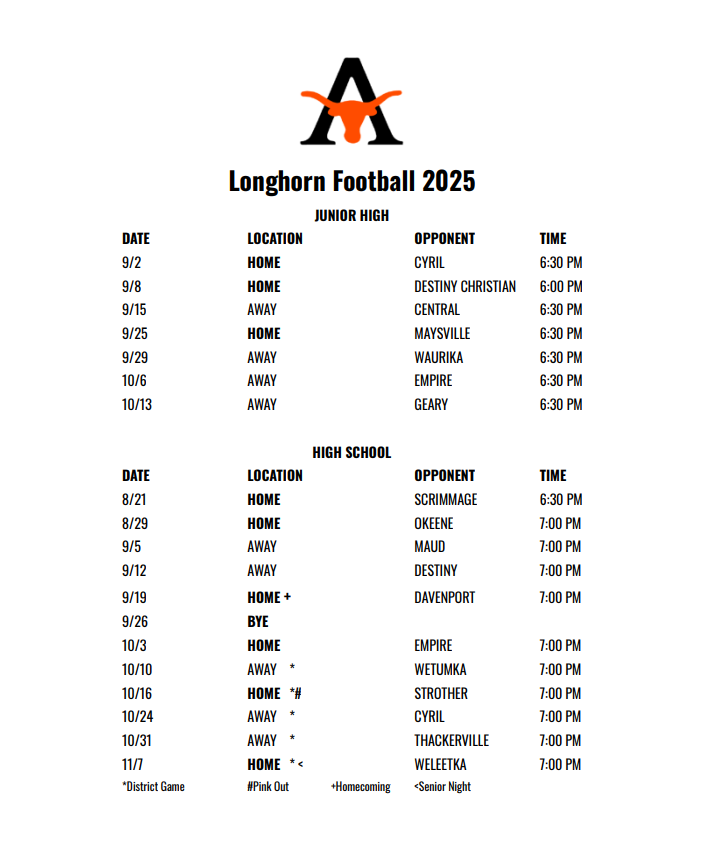 FB SCHEDULE