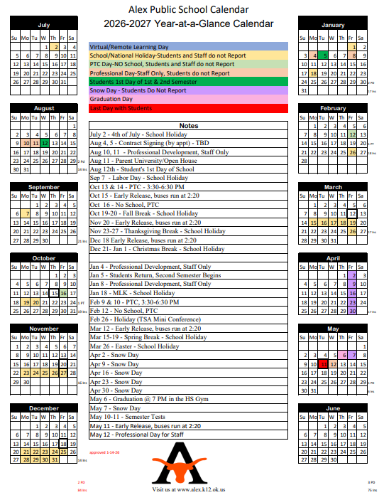 26-27 calendar