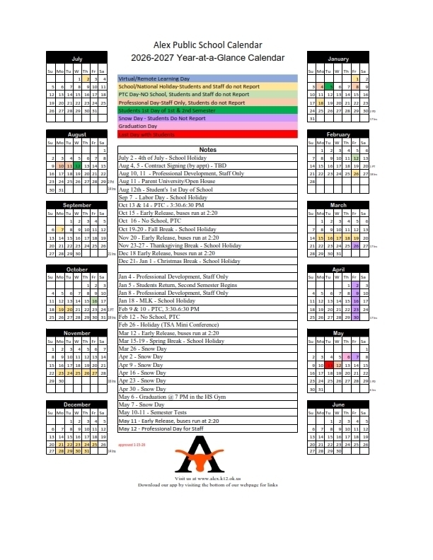 26-27 calendar