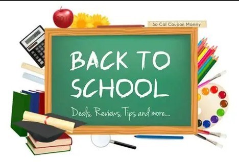 back to school written on a chalkboard with a wooden frame