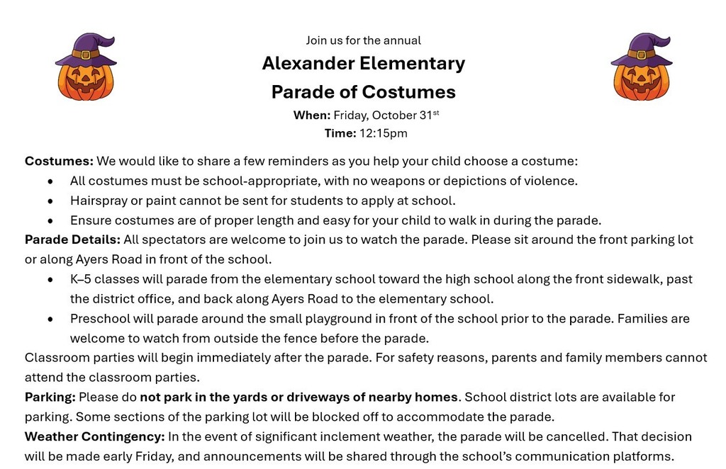 Parade Information