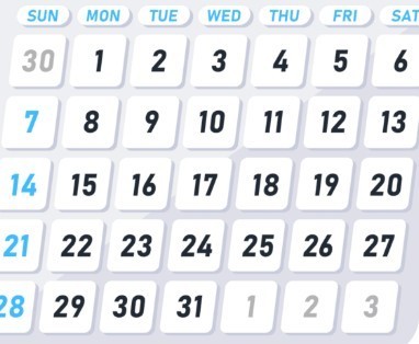 Picture of a monthly calendar