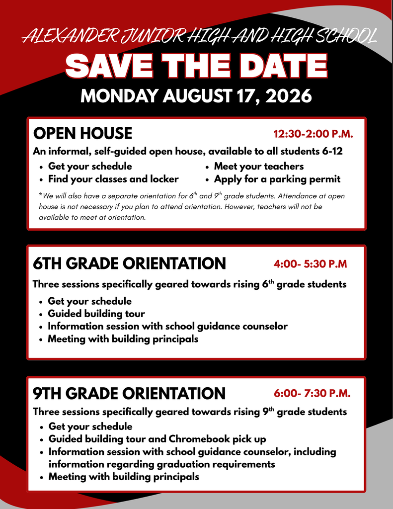 JH/HS Save the Date Open House Information