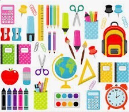 Picture of various school supplies