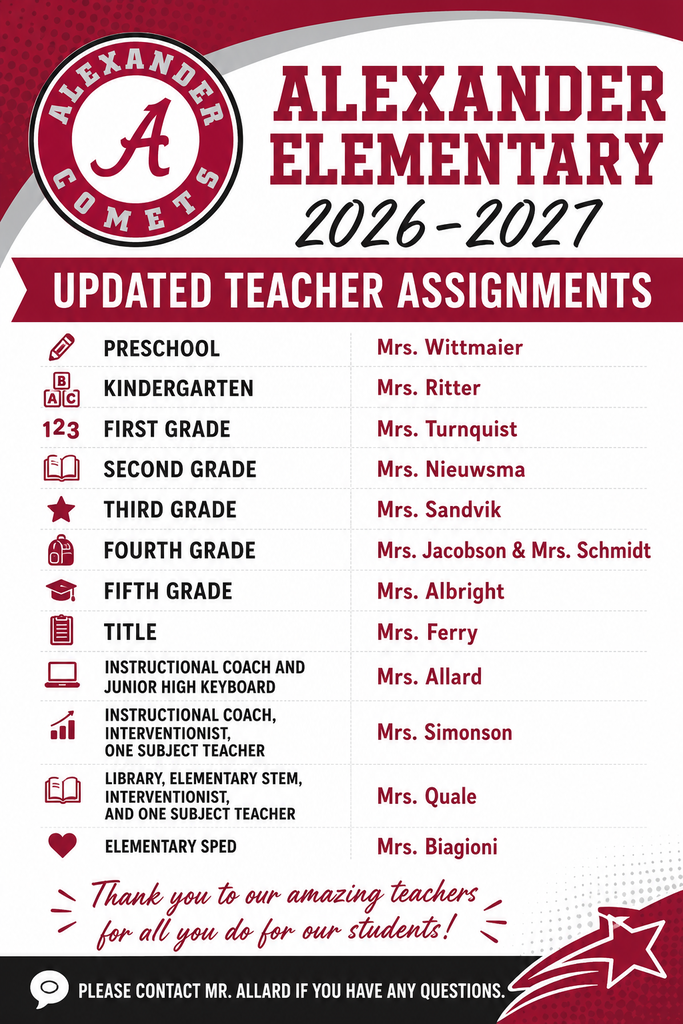 Teacher Assignments 2026-2027